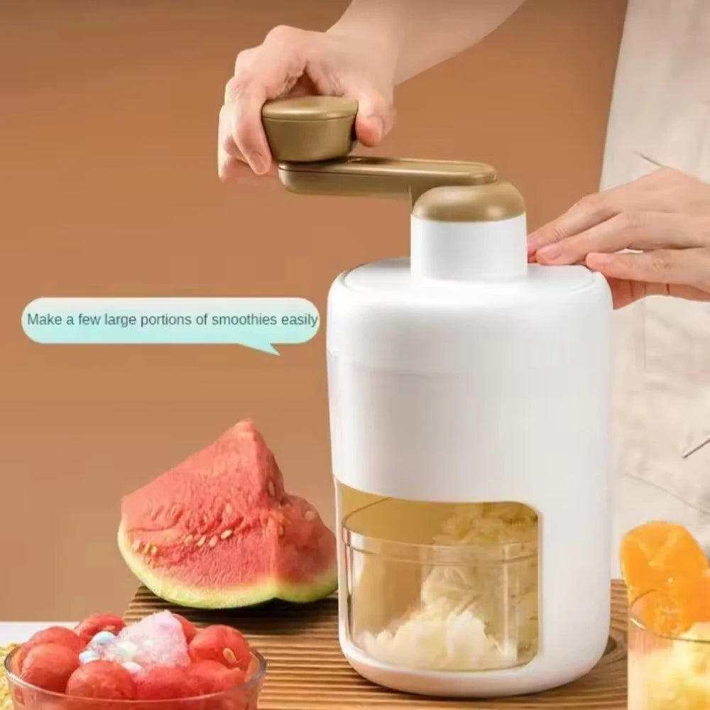 Manual Ice Shaver Machine for Home DIY Slushy Snow Cone Maker Portable Hand Crank Stainless Steel Blade Kitchen Peaceful Pleasures Health and Wellness
