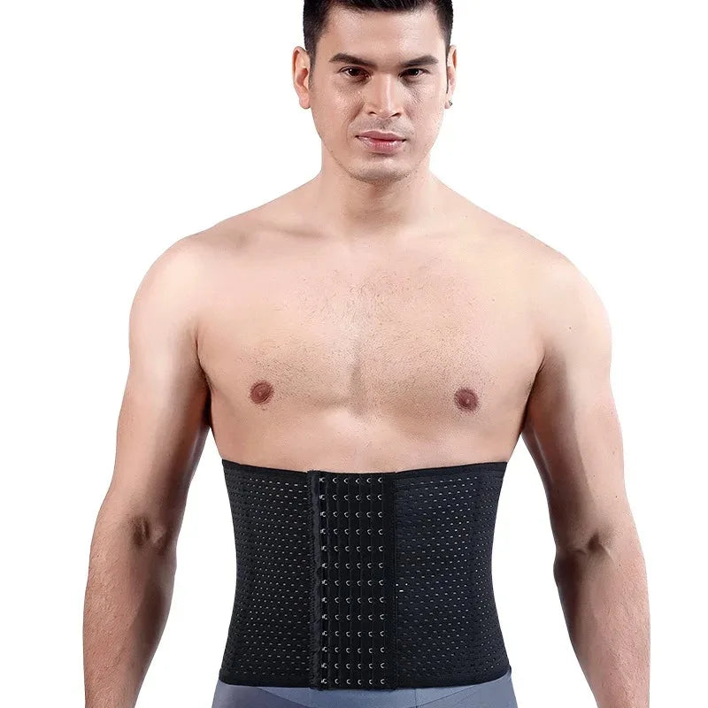 Men Slimming Body Shaper Waist Trainer Trimmer Belt Corset For Abdomen Belly Shapers Tummy Control Fitness Compression Shapewear Peaceful Pleasures Health and Wellness black 4XL