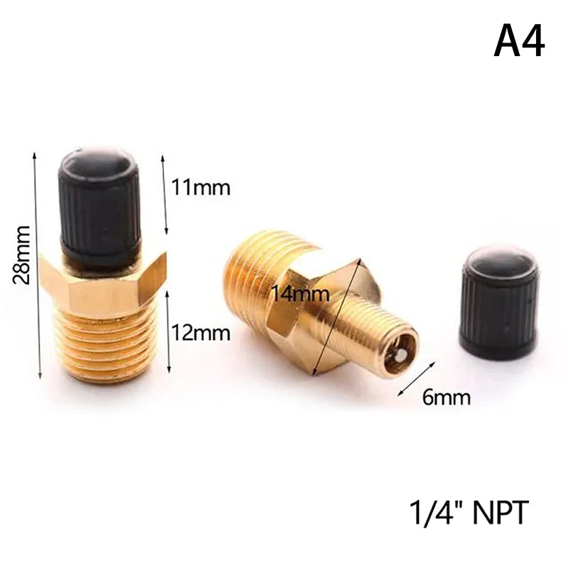 Sturdy 1/4 1/8 NPT Air Compressor Tank Fill Valve Anti-Corrosion Brass Schrader Valve (M) Tire Valve Core Inflator Connector Peaceful Pleasures Health and Wellness A4