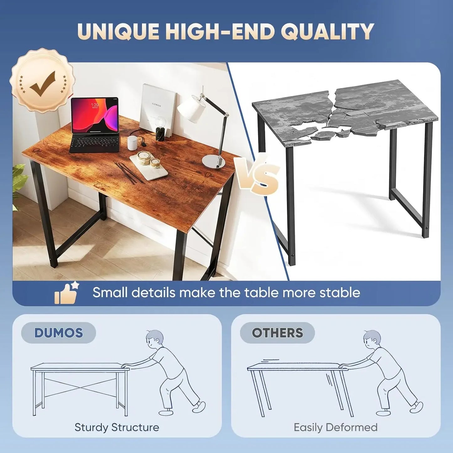 32-inch Modern Computer Desk with X-Brace Support, Waterproof MDF Top, 265lb Capacity for Home Office Study Peaceful Pleasures Health and Wellness