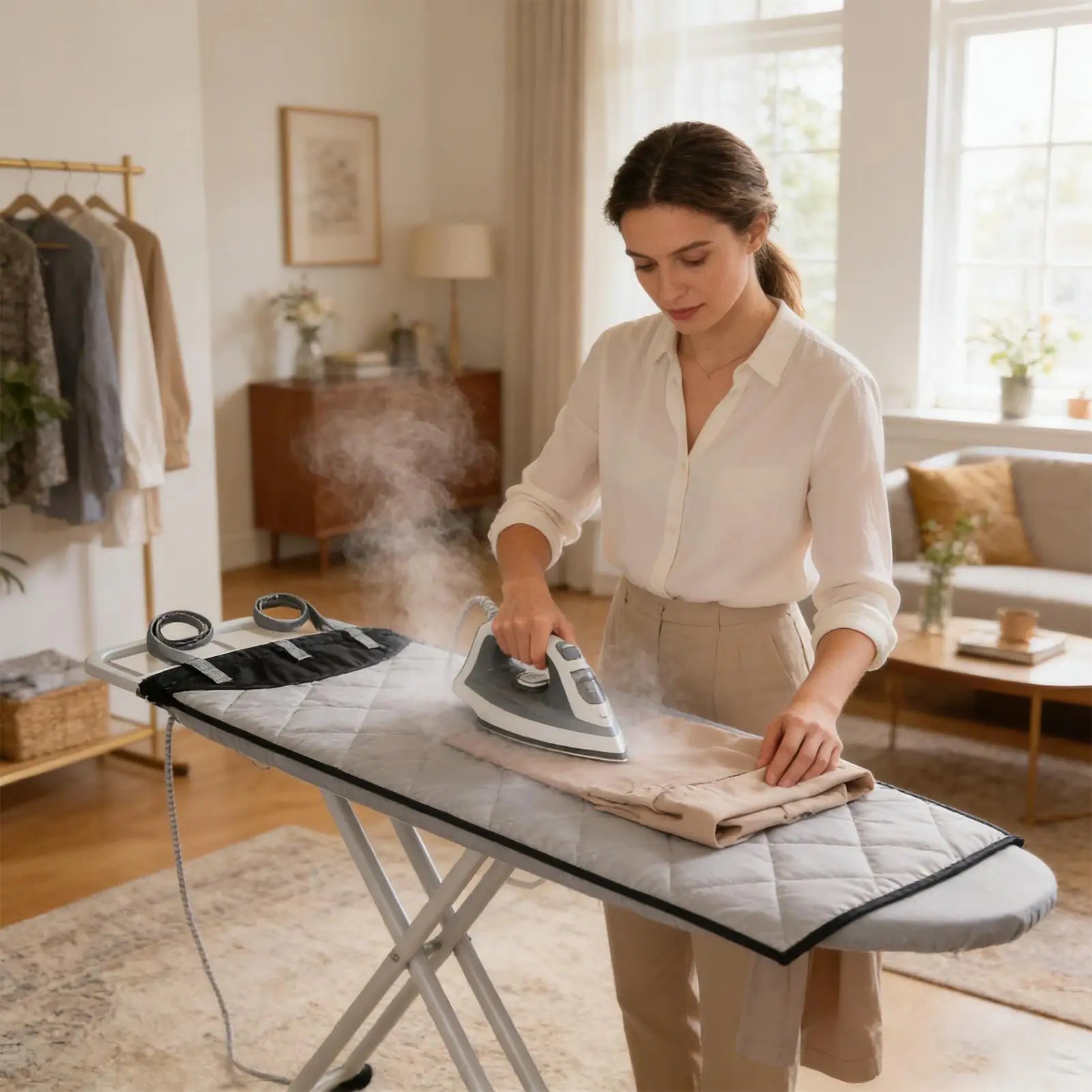 Over Door Garment Steamer Pad | Heat Resistant Ironing Station Door Ironing Pad Peaceful Pleasures Health and Wellness