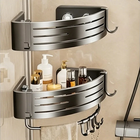 No-Drill Suction Cup Bathroom Corner Shelf | Shampoo Holder Bathroom Corner Shelf Peaceful Pleasures Health and Wellness