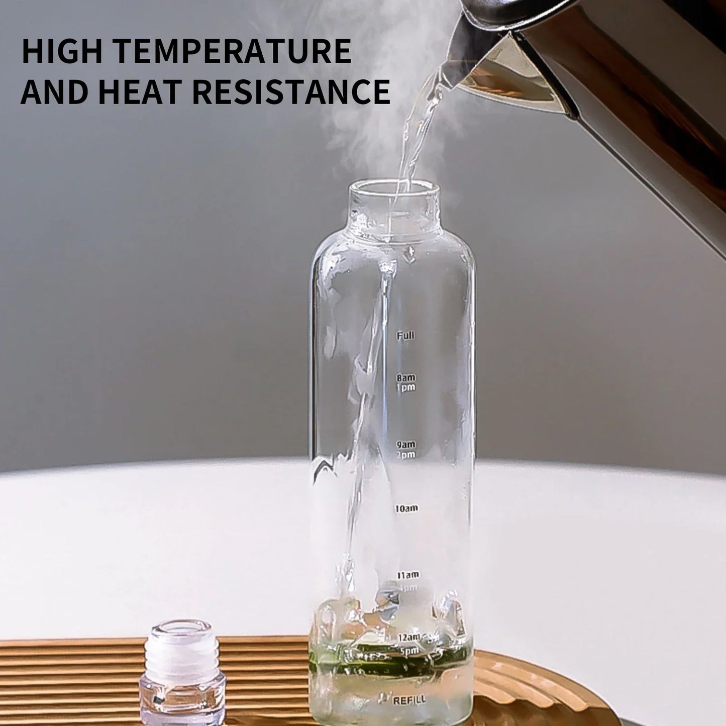 BPA-Free Transparent Water Bottle with Time Scale Markings