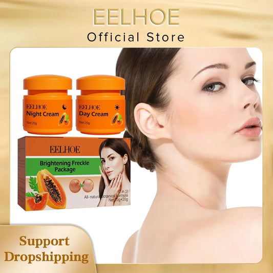 EELHOE Papaya Brightening Day & Night Cream Set | Dark Spot 40g Brightening Face Cream Peaceful Pleasures Health and Wellness