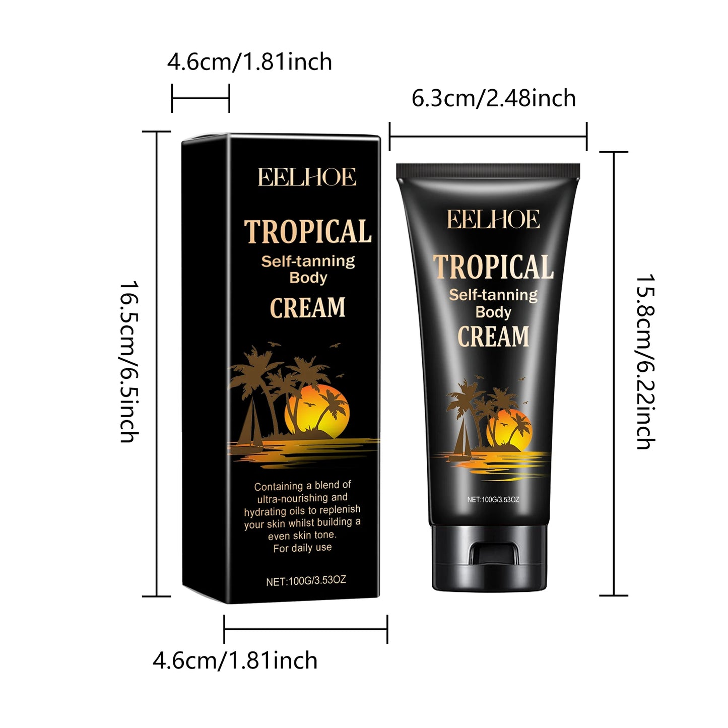EELHOE Self-Tanning Cream – Natural Bronzer, All Skin Types