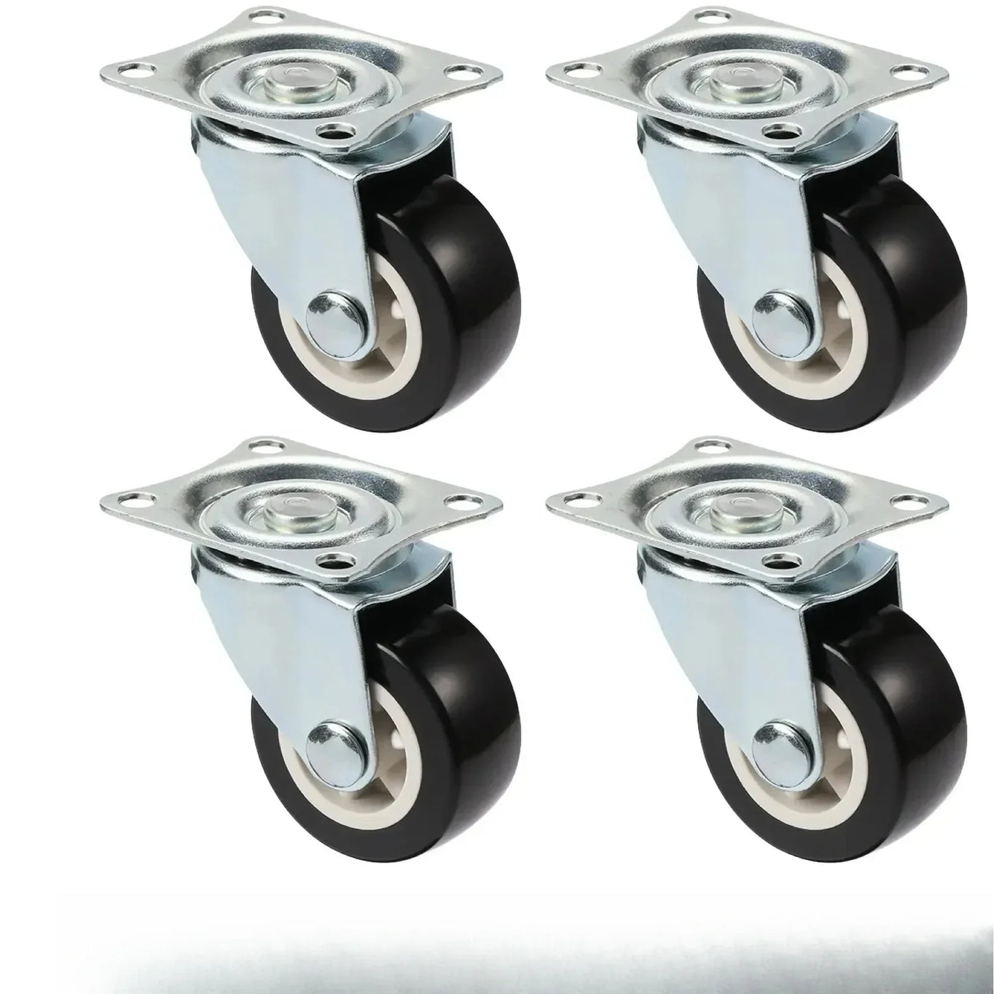 Set of 4 PVC Swivel Furniture Casters – 360° Heavy Duty Wheels