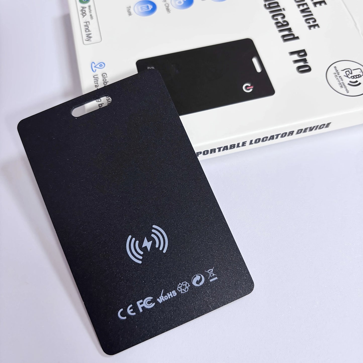 Portable Smart Wallet Track Card, Ultra-thin Anti-Lost Tracker Card Work with Apple Find My App Mini GPS Tracker for IOS System Peaceful Pleasures Health and Wellness Black-1PC