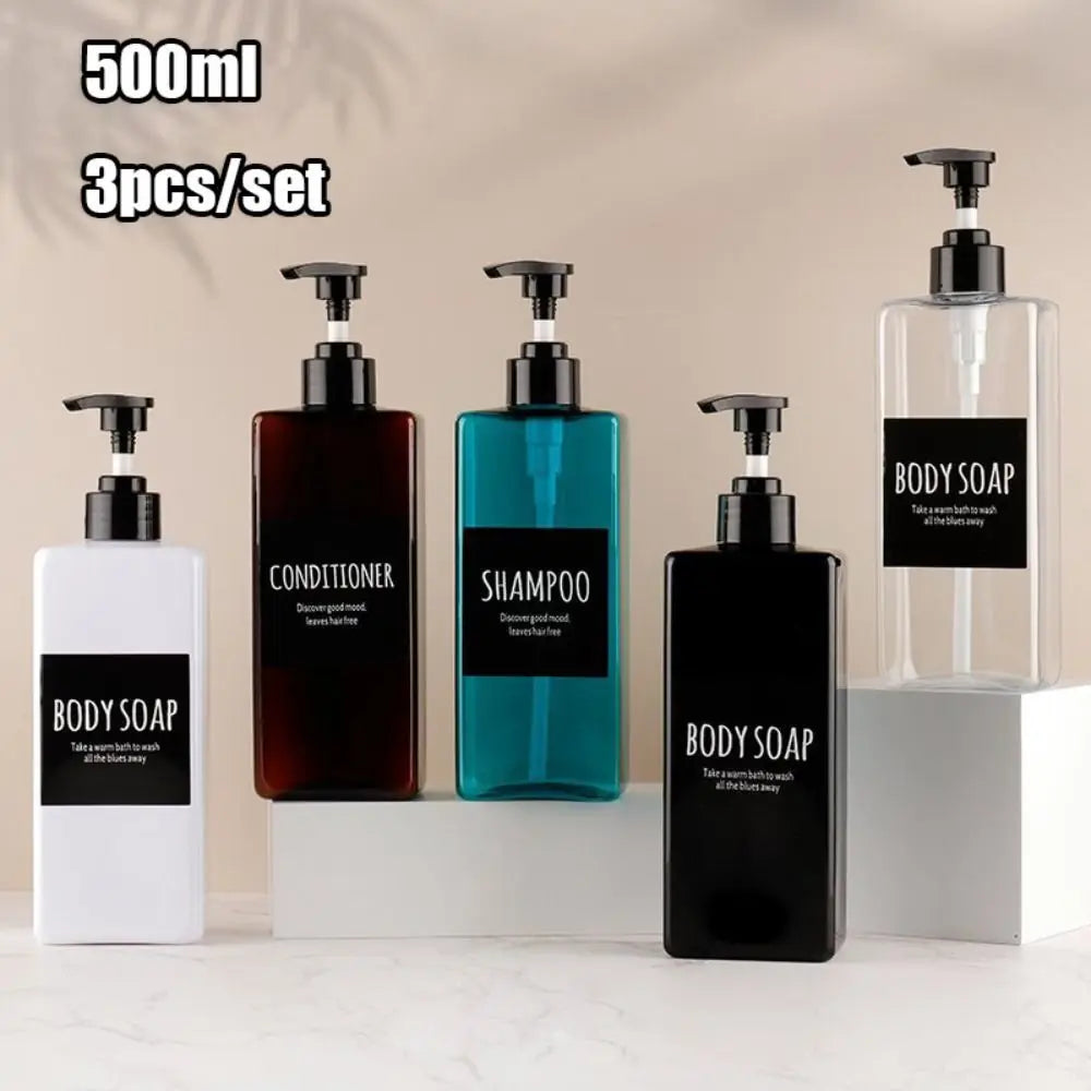 3-Pack 500ml Soap Dispenser Set with Labels | Bathroom