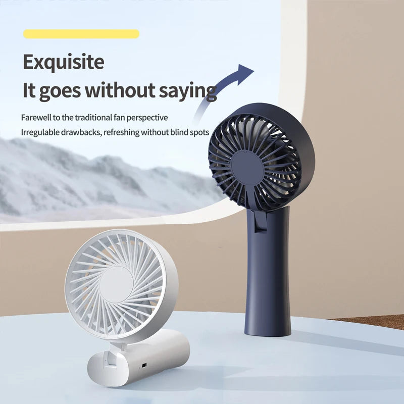New Portable Handheld Fan, Fan 6 Speed Wind LED Display Personal Mini Travel Fan Hand Held Fan USB Foldable Electric Fan Peaceful Pleasures Health and Wellness