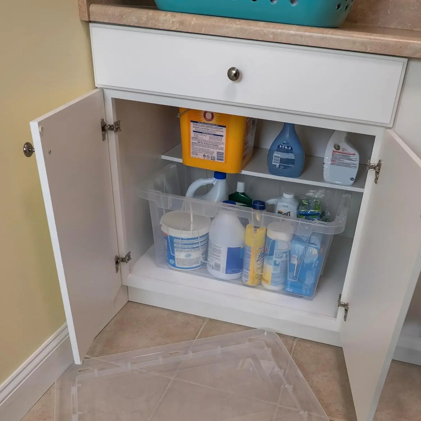 4-Pack Heavy Duty Clear Storage Containers with Snap-Tight Lids, Stackable Bins, Made in USA (60 Qt, 15 Gallon) Peaceful Pleasures Health and Wellness