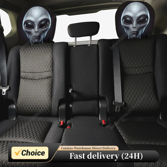 2Pcs Seat Headrest Protector Washable Breathable Car Seat Pillowcase Funny Cartoon Pattern Headrest Covers for Family Car Models Peaceful Pleasures Health and Wellness