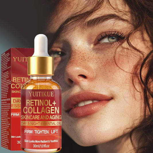 YUITIKUE Retinol + Collagen Essential Oil 30ml Day & Night Firming, Tightening & Lifting Anti-Aging Serum Peaceful Pleasures Health and Wellness