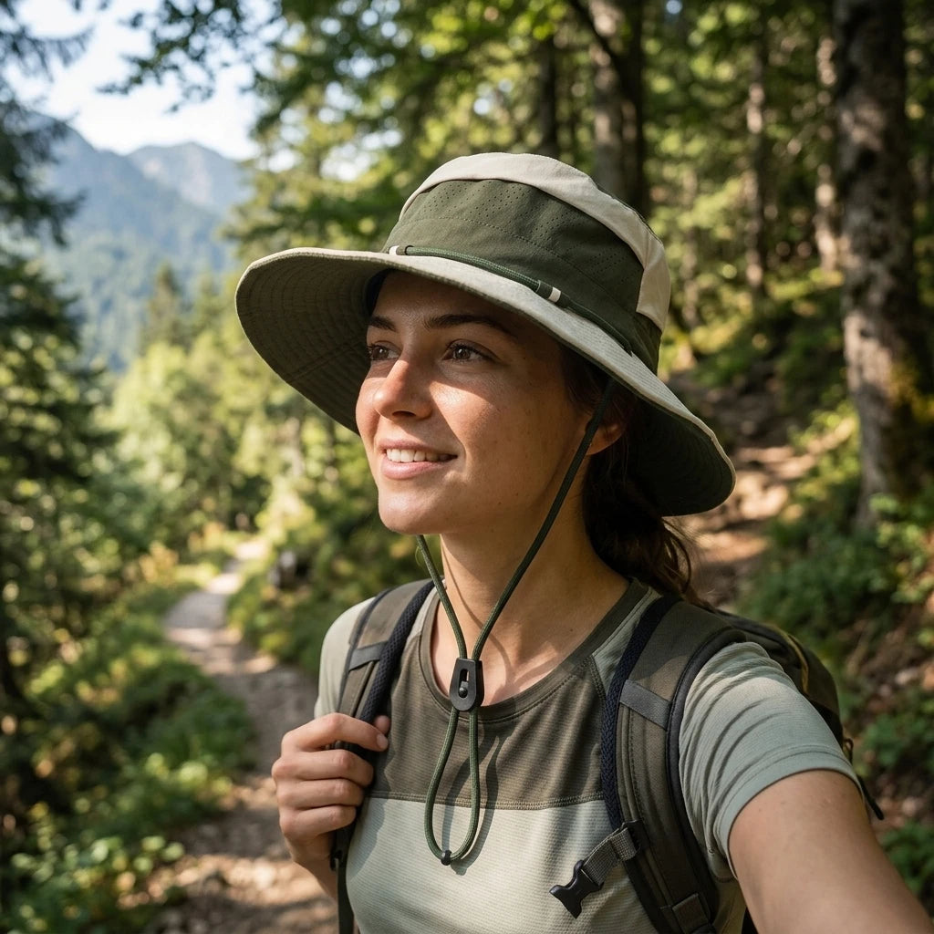 Unisex Quick Dry Fishing Hat UPF50+ Sun-Protection Wide Brim for Outdoor Hiking Camping Peaceful Pleasures Health and Wellness