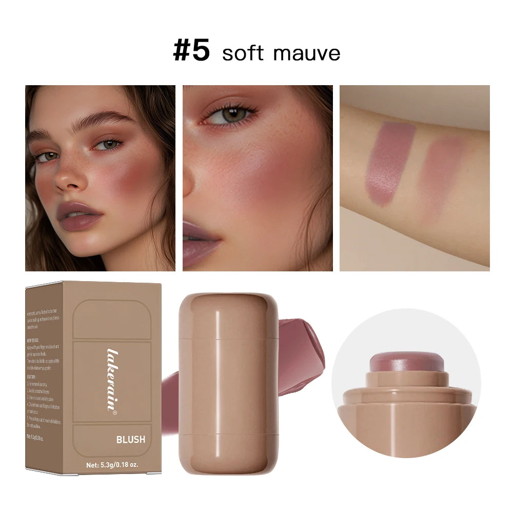 Magic Blush Stick 3-in-1 Cheek Lip Tinted Moistured Blush Stick Silky Brighten Blush Cream Blusher Cosmetics Tubes Matte Contour Peaceful Pleasures Health and Wellness 5