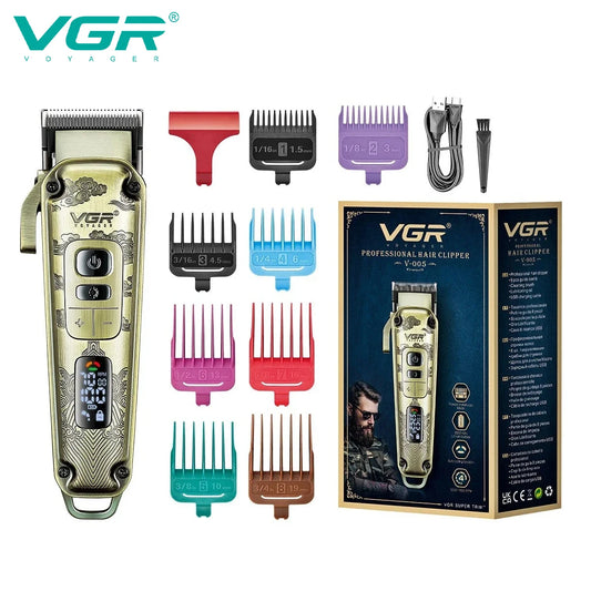 VGR 005 Hair Trimmer Electric Hair Clipper Professional Haircut Machine Cordless Trimmer Digital Display Hair Trimmer for Men Peaceful Pleasures Health and Wellness