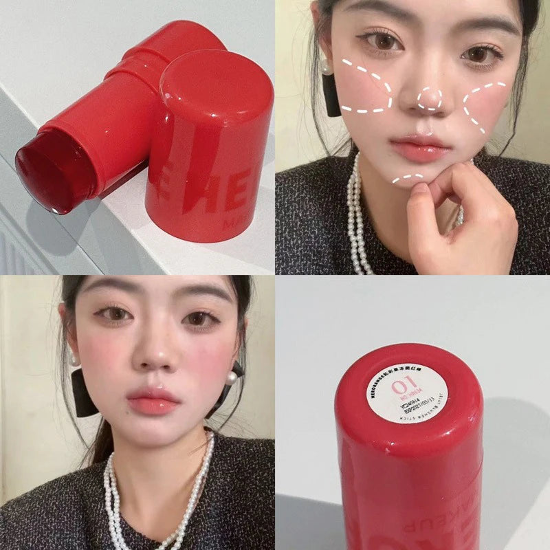 Strawberry Jelly Blush Stick – Dual-Use Lip & Cheek Matte Tint