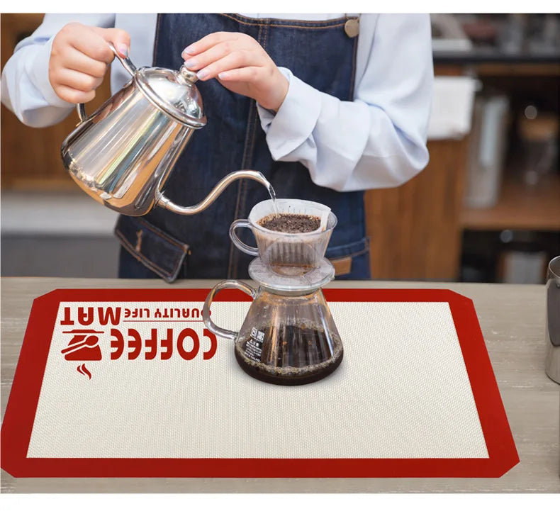 Coffee Mat - Silicone Dish Drying Mat for Kitchen - Bar Mats for Countertops Accessories Fit Under Coffee Maker Espresso Machine Peaceful Pleasures Health and Wellness