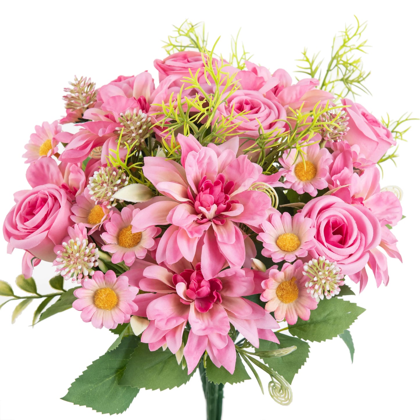 Silk Dahlia Rose Artificial Flowers | Bridal Bouquet & Home Decor