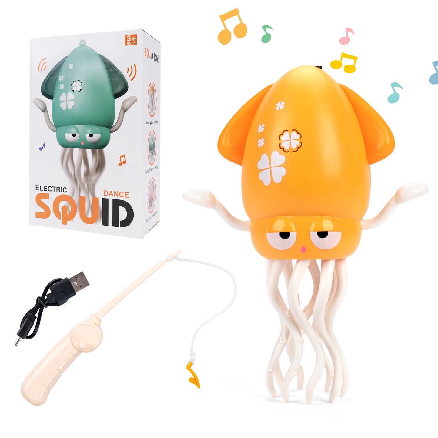 Dancing Squid Induction Lying Flat Light&music Interactive