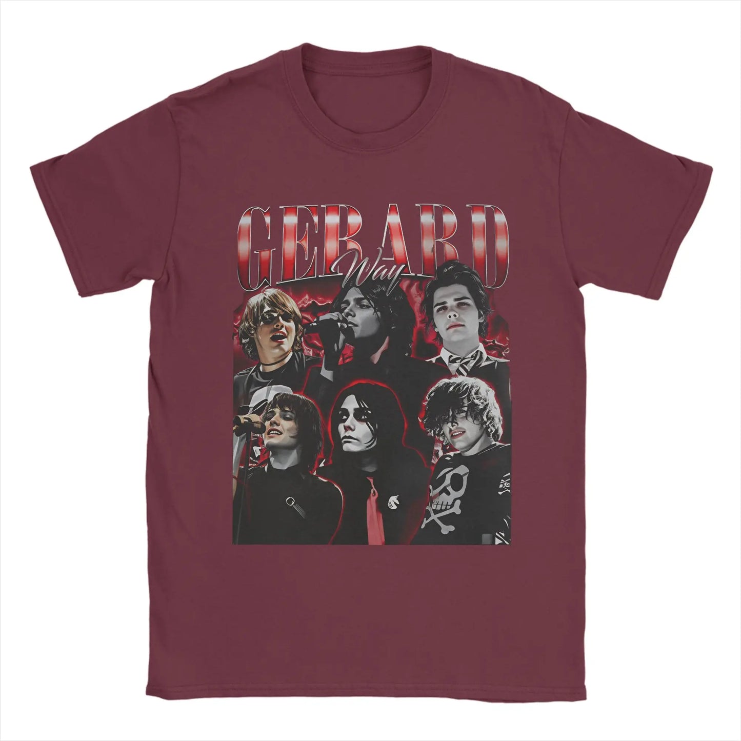 Men's Gerard Way T Shirt 100% Cotton Tops Novelty Short Sleeve Round Neck Tees Adult T-Shirts Peaceful Pleasures Health and Wellness