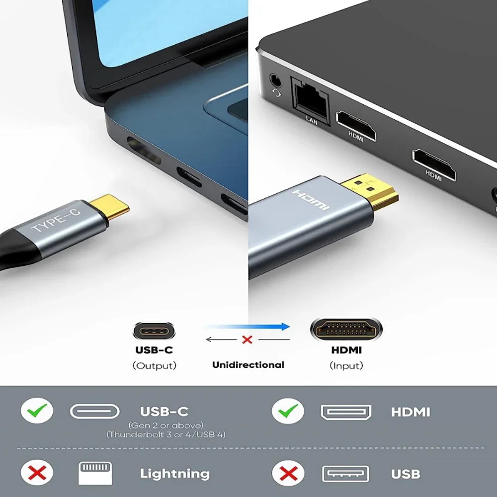 USB-C to HDMI 4K@60Hz Cable | MacBook, Dell XPS & More