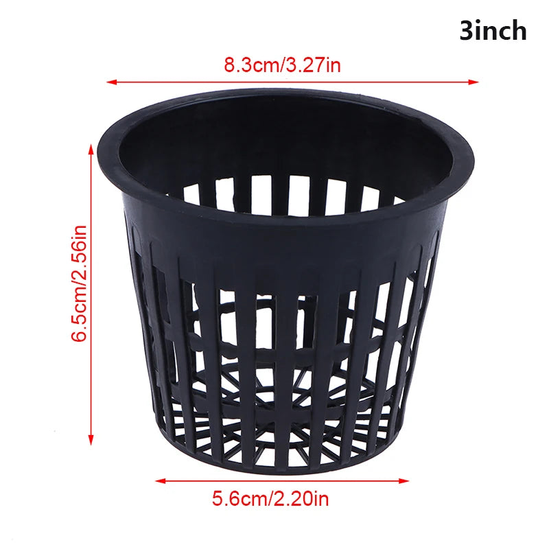 10PCS 2 Inch 3 Inch Grow Orchids Hydroponics Cups Planting Mesh Pot Soilless Net Basket Slotted Colonization Container Peaceful Pleasures Health and Wellness 3INCH Black