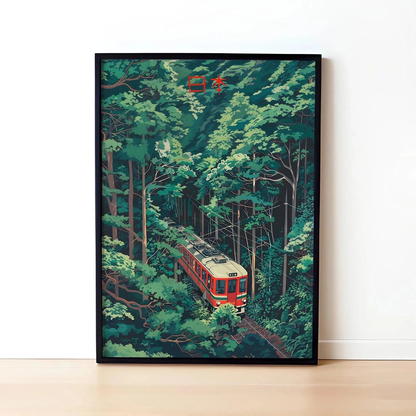Retro Japanese Railway Landscape Canvas Print Tokyo Rainy Night Street Wall Art Poster for Modern Living Room Bedroom Home Decor Peaceful Pleasures Health and Wellness WO734 20x30cm Unframed
