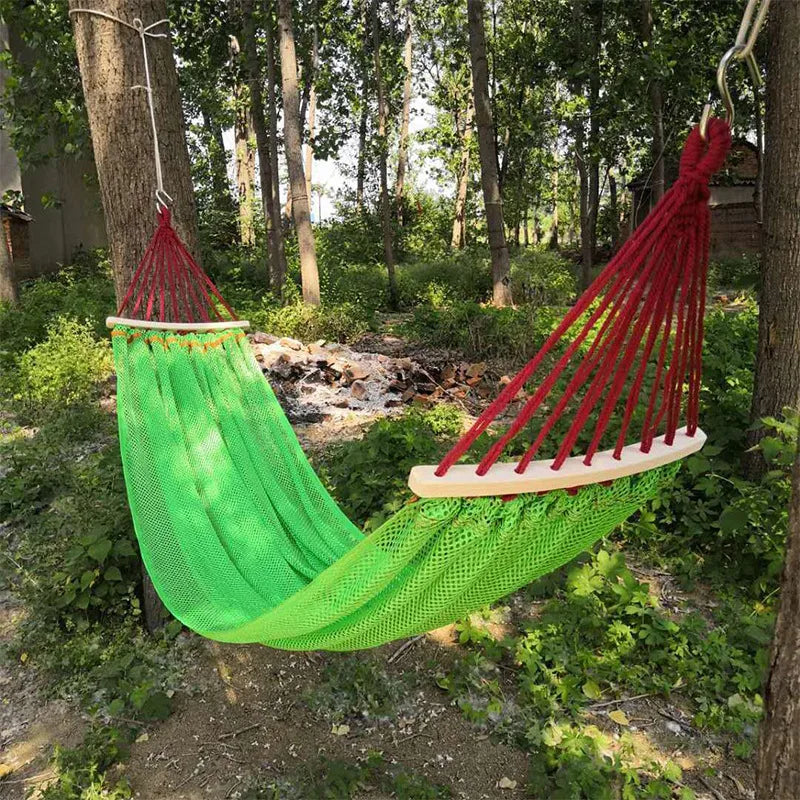 The Hammock Outdoor Ice Wire Mesh Hole Swing and Curved Rod Are Stable Sturdy and Have Good Load-bearing Capacity Peaceful Pleasures Health and Wellness