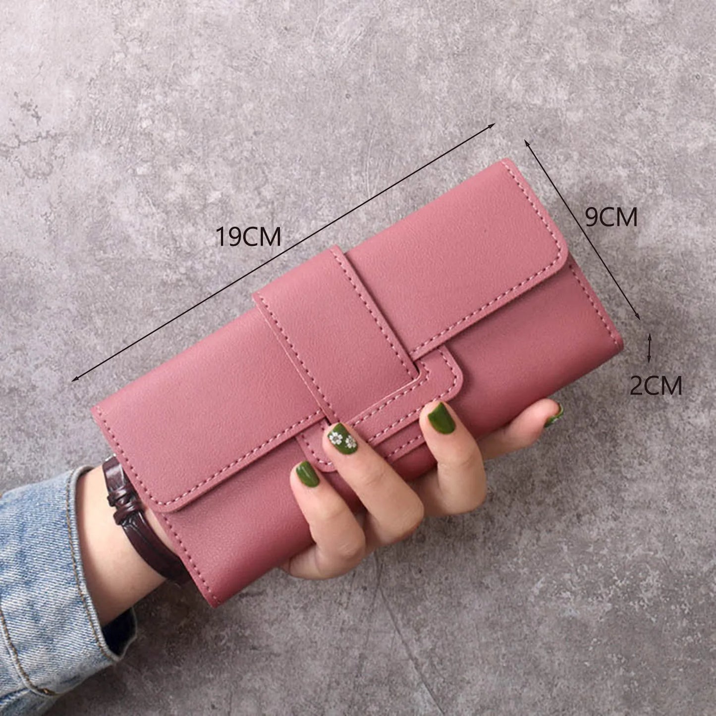 Ultra Slim Thin Leather Wallet Water Resistant Change Pouch Leather Clutch Wallet for Business Female Ladies Peaceful Pleasures Health and Wellness