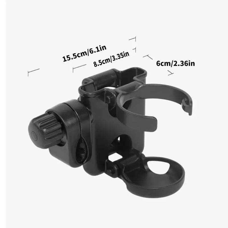 3-in-1 Stroller Cup Holder | 360° Clamp & Phone Slot