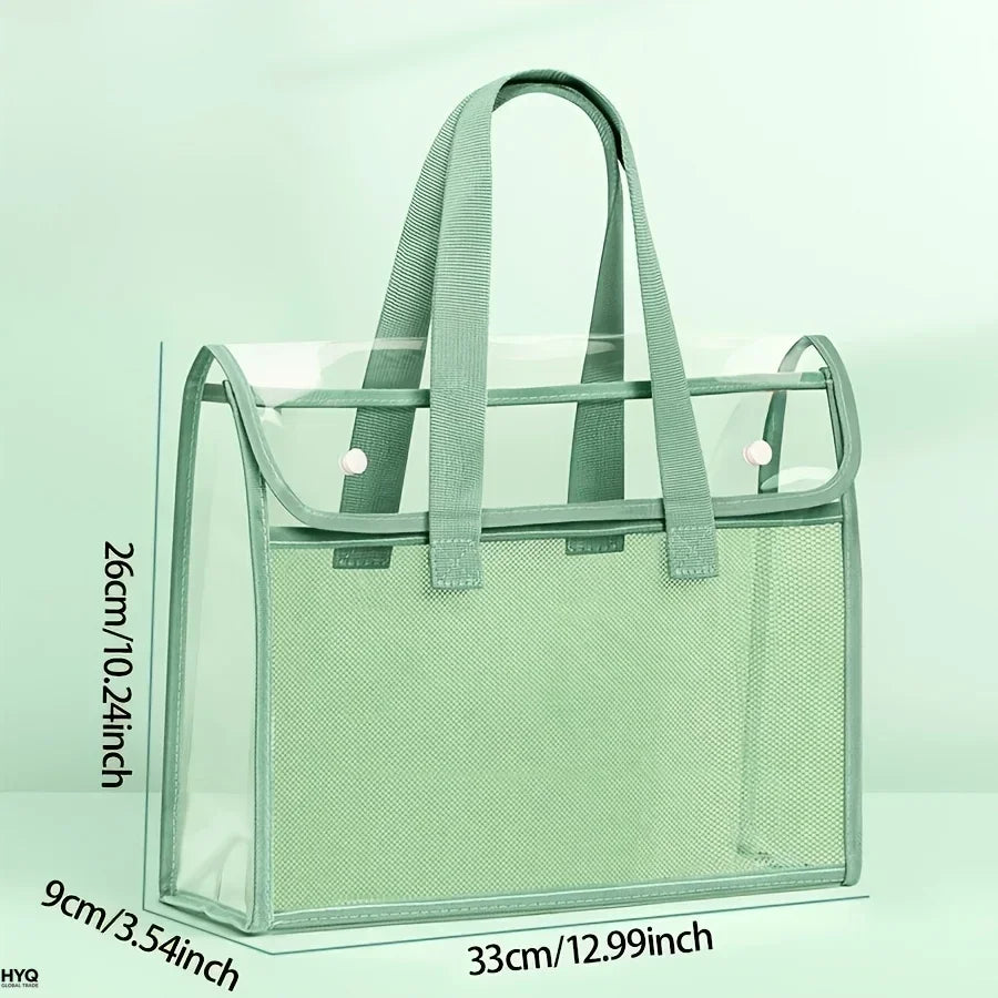 1 Large Capacity Portable Transparent Waterproof Handheld Folder