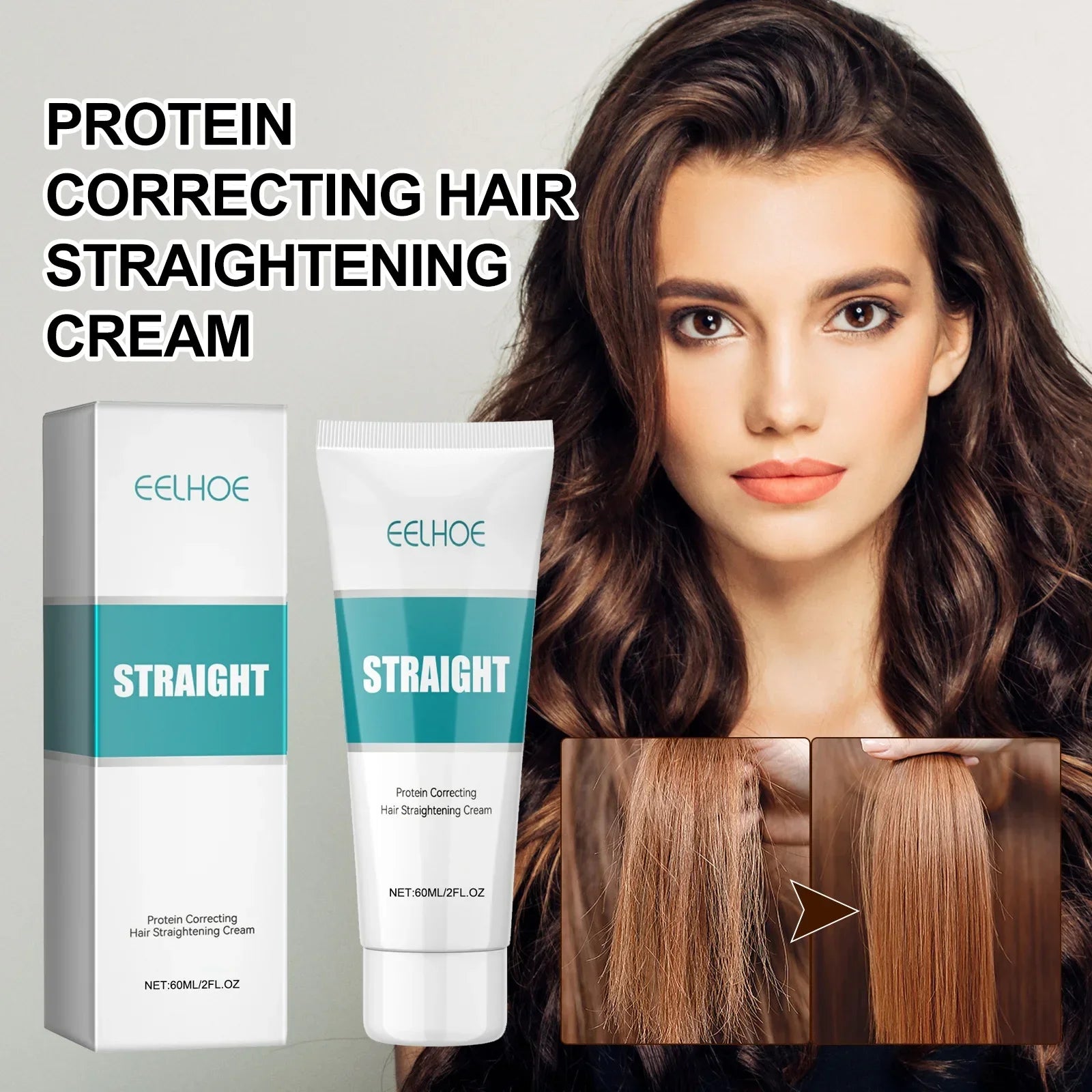 Keratin Protein Hair Straightening Cream – Smoothing 60ml Peaceful Pleasures Health and Wellness