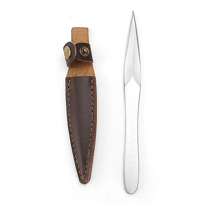 Stainless steel tea knife tea set Pu'er special Kung Fu tea brewing tool tea needle tea ceremony accessories with leather case Peaceful Pleasures Health and Wellness 1pcs