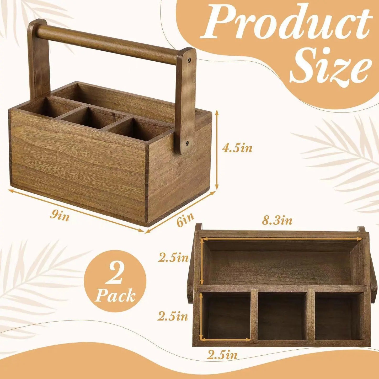 Rustic Wooden Cutlery Storage Basket with Handles for Kitchen Countertop Organizing Bowls Chopsticks Utensils Home Dining Peaceful Pleasures Health and Wellness Wood