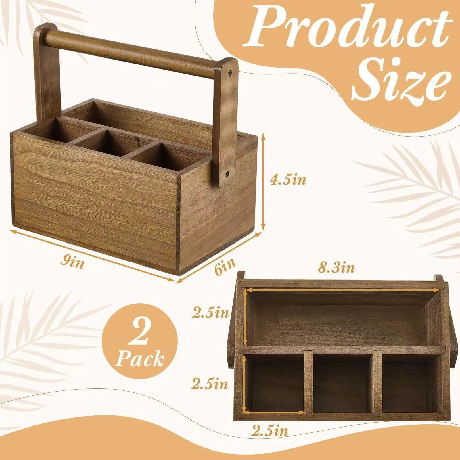 Rustic Wooden Cutlery Storage Basket with Handles for Kitchen Countertop Organizing Bowls Chopsticks Utensils Home Dining Peaceful Pleasures Health and Wellness Wood