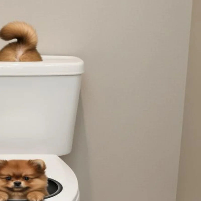 3D Cat & Dog Toilet Sticker – Waterproof Removable Bathroom Decal