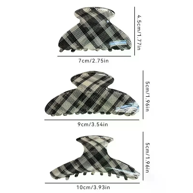 Classic Plaid Hair Claw Clip – Strong Hold for Women & Girls