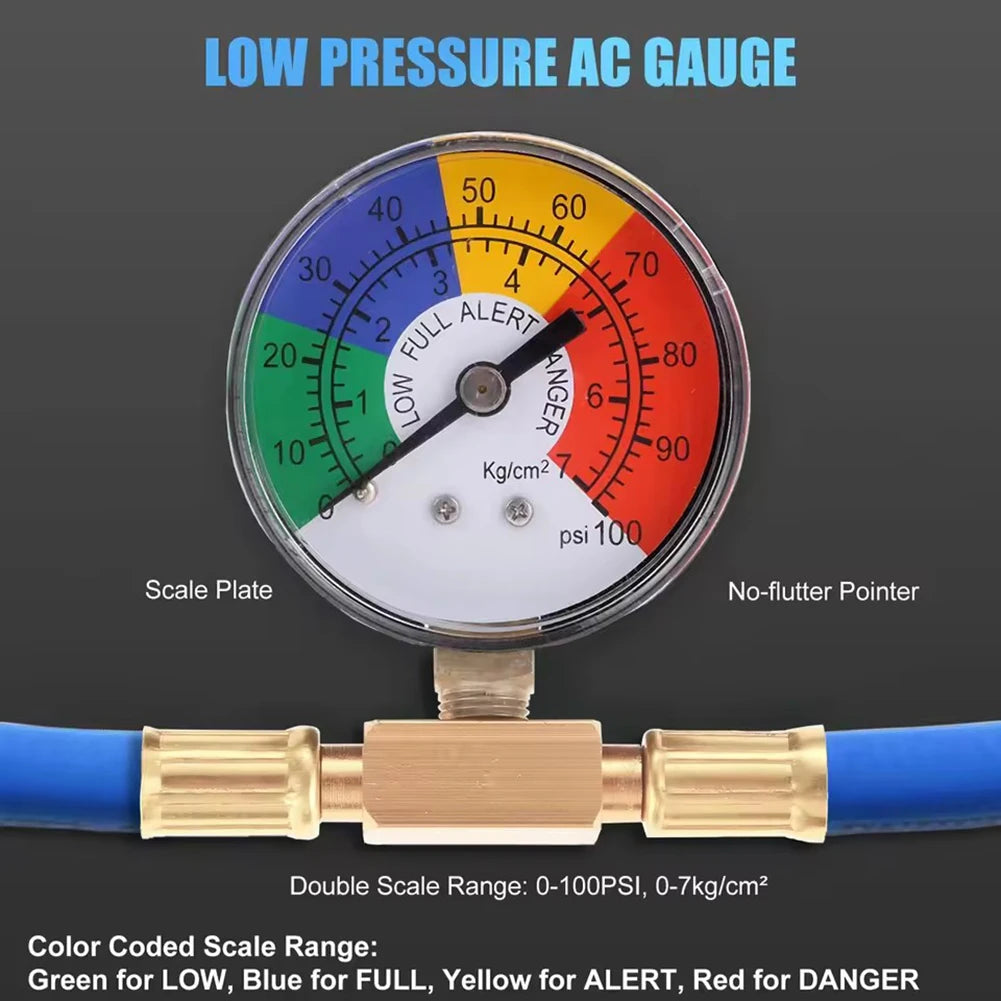 R134A AC-Refrigerant Charge Hose Kit,With Gauge Repair Tool,Universal Accurate-Pressure Monitoring DIY Garage Hvac Maintenance Peaceful Pleasures Health and Wellness