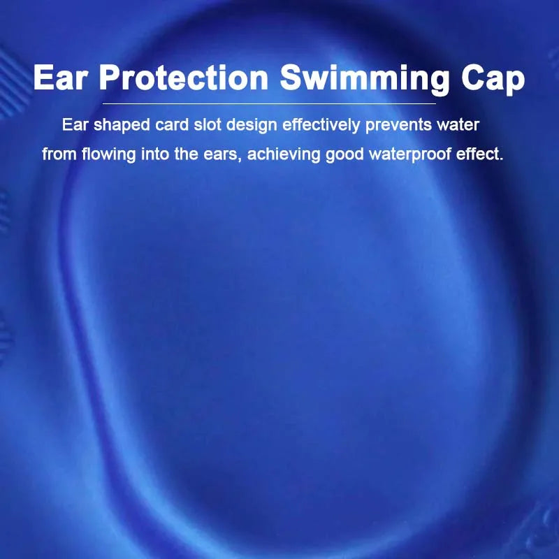 Waterproof Silicone Swim Cap – Large, High Elasticity, Ear Cover