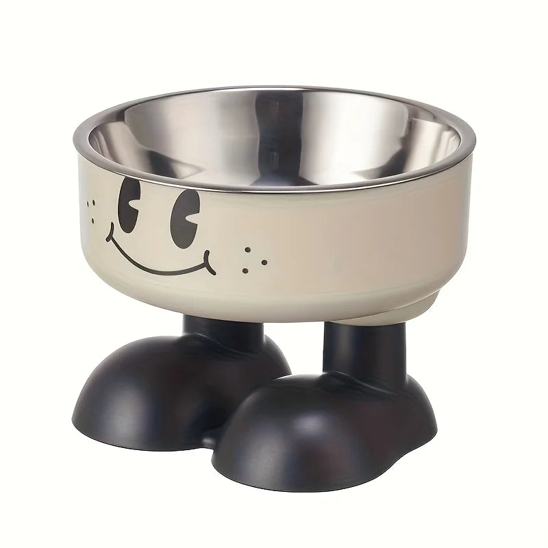 Elevated Dog Cat Bowl Stainless steel Food Water Bowls Raised No Spill Pet Feeder bowl for Puppy Small Medium Large Dogs Cats Peaceful Pleasures Health and Wellness WHITE