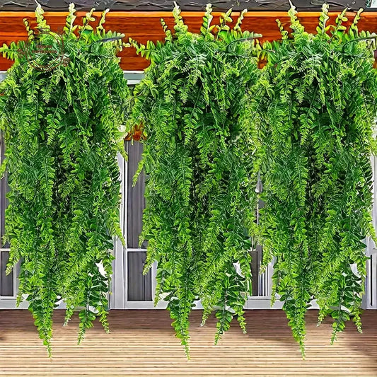 Artificial Hanging Fern Vine Garland | Fake Greenery Decor Artificial Plant Garland Peaceful Pleasures Health and Wellness