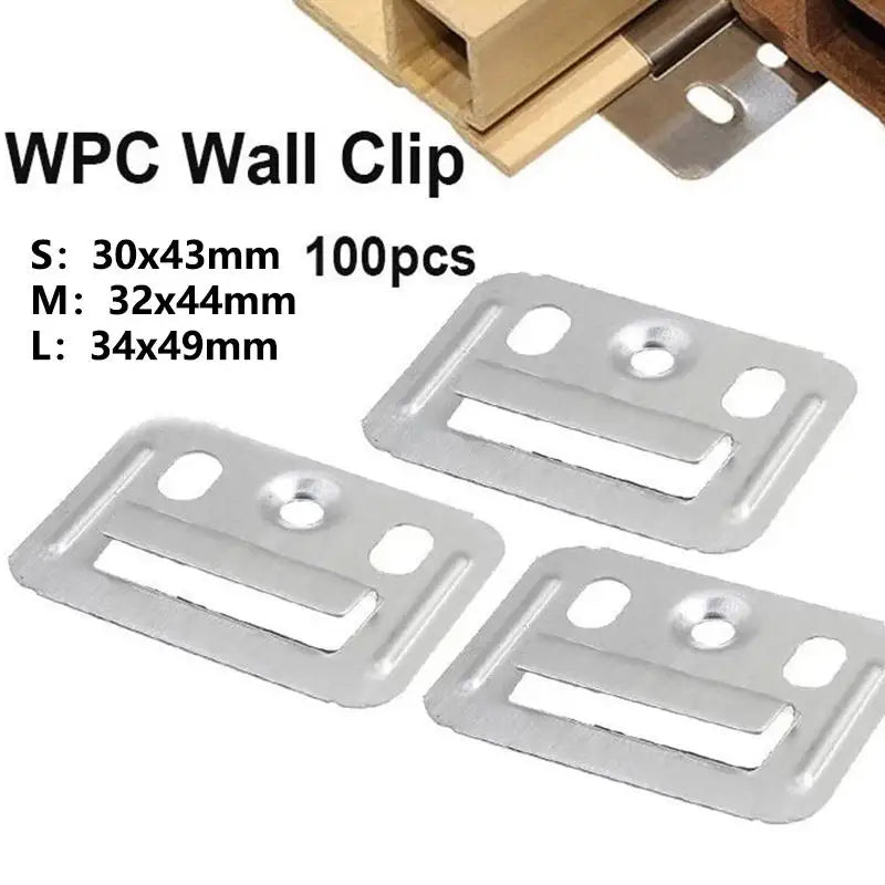 New 100Pcs WPC Wall Panel Clips Metal Clip For Wpc Wall And Ceiling Fluted Cladding Clip Only Indoor And Outdoor Various Peaceful Pleasures Health and Wellness