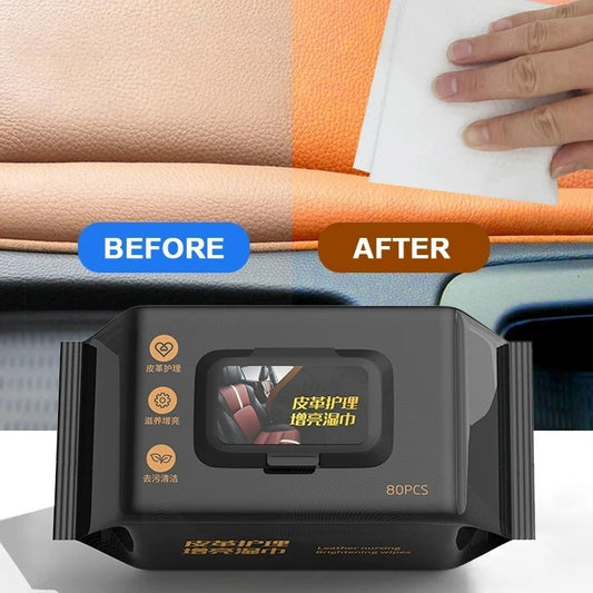 80-Pack Car Interior Leather Cleaning & Brightening Wipes Car Cleaning Wipes Peaceful Pleasures Health and Wellness