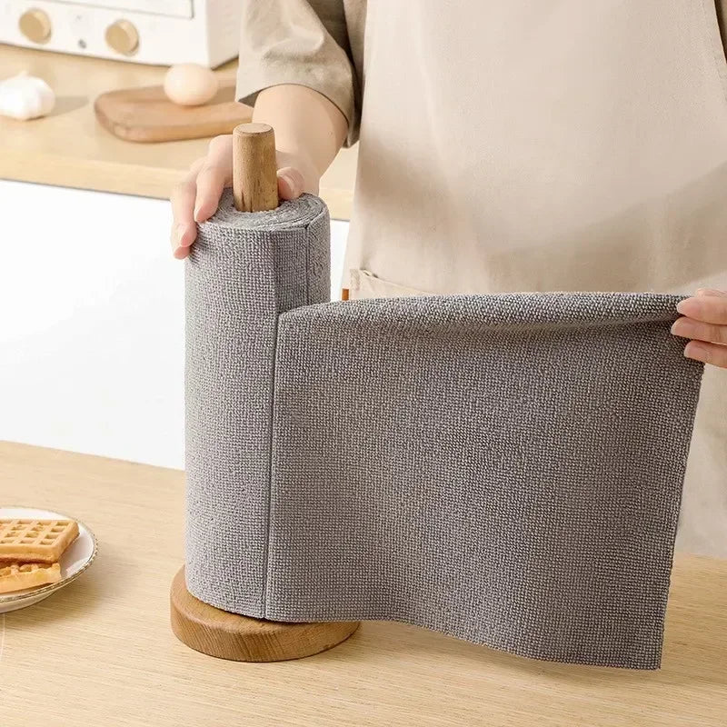 Reusable Microfiber Cleaning Cloth Roll – 20 Sheet Paper Towel Replacement