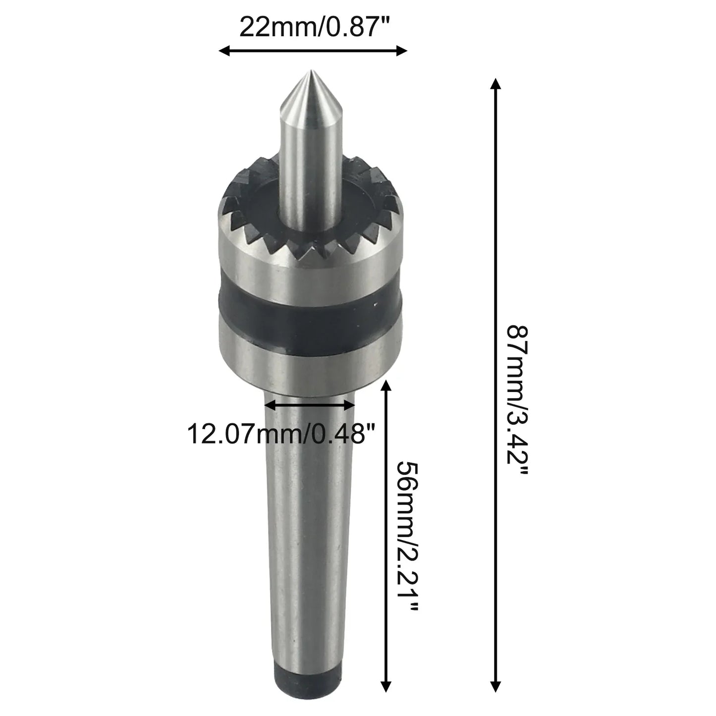 Crown Multi-Tooth Lathe Drive Center MT1/MT2 Spring-Loaded