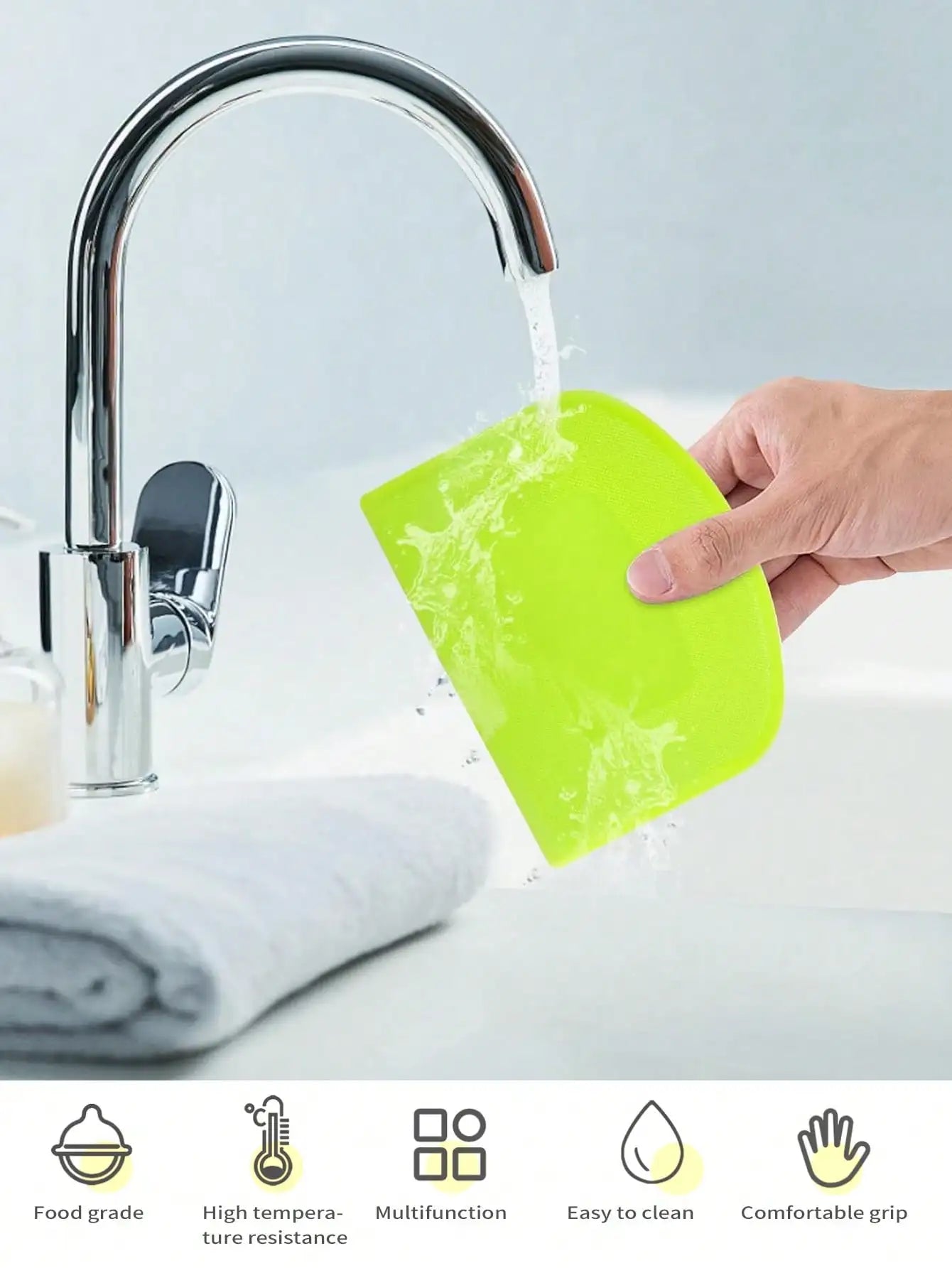 2pcs Dough Scraper Bowl Food-safe Plastic Dough Cutter Flexible Bench Multipurpose Food Scrappers for Bread Dough Peaceful Pleasures Health and Wellness
