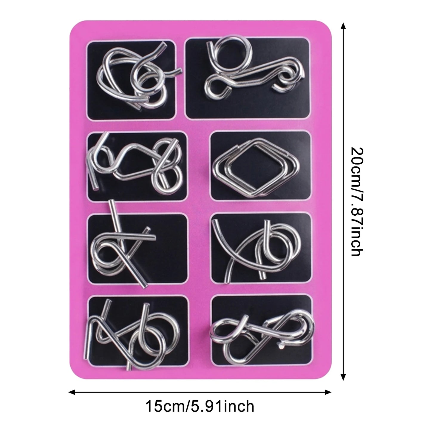 24Pcs Puzzle Unlocking Rings Set Iron Logic Toys for Kids Students Educational Traditional Design Peaceful Pleasures Health and Wellness