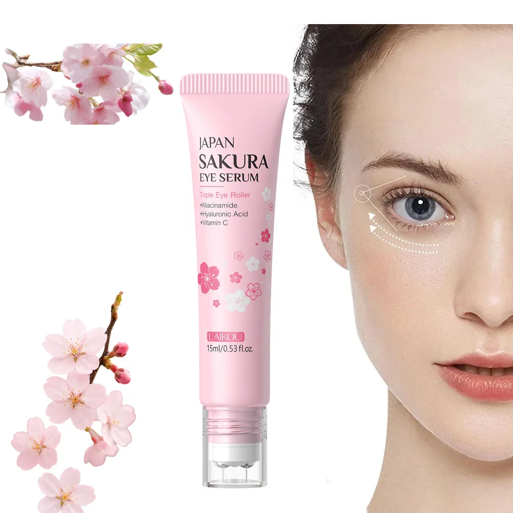 LAIKOU Sakura Roller Eye Serum – Dark Circles & Hyaluronic Acid