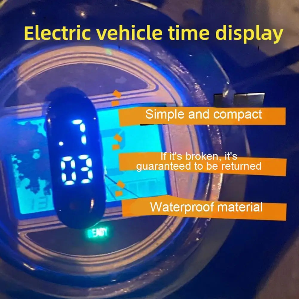 Motorcycle Electric Scooter Digital Time Display Portable Electronic Watch Waterproof Night Light Digital Display LED Clock Peaceful Pleasures Health and Wellness