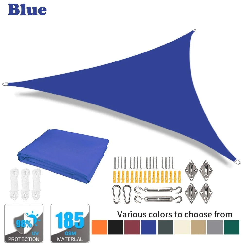 Triangle Sun Shade Sail 98% UV Block Waterproof Canopy for Patio